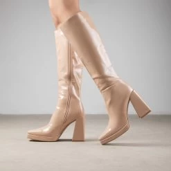 RAID Rosie Long Boot In Nude -Chic Shoes Shop 119A1021