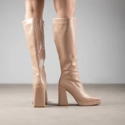 RAID Rosie Long Boot In Nude -Chic Shoes Shop 119A1022