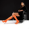RAID Alannis Stiletto Heeled Boot In Orange -Chic Shoes Shop 144