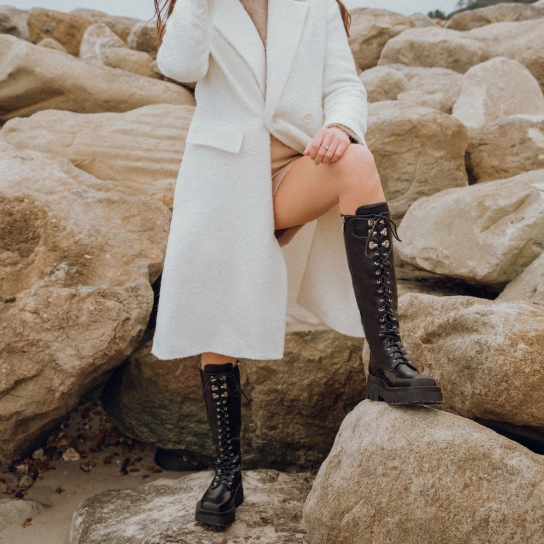 RAID Rida Long Lace Up Boot In Black 3 RAID Rida Long Lace Up Boot In Black