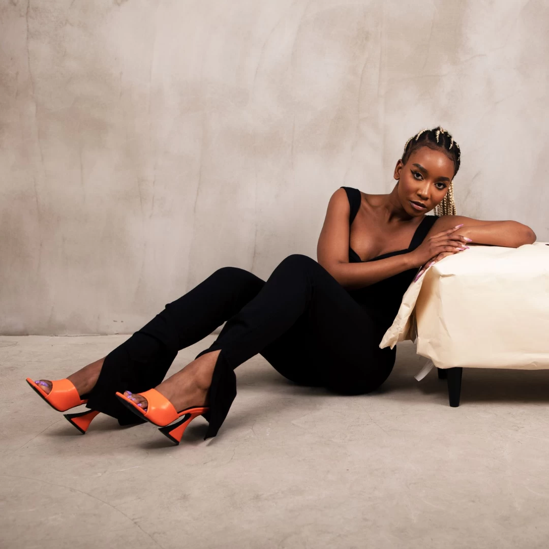 RAID Amantha Heeled Mule In Orange 3 RAID Amantha Heeled Mule In Orange