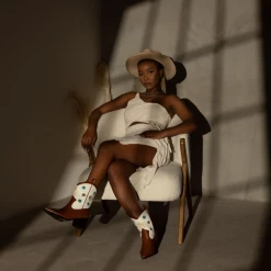 RAID Blu Western Ankle Boot In Tan