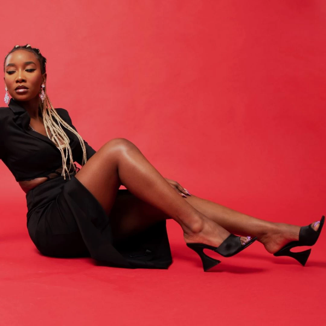 RAID Amantha Heeled Mule In Black Satin 3 RAID Amantha Heeled Mule In Black Satin