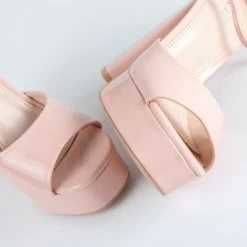 RAID Aasma Platform Heel In Nude Patent -Chic Shoes Shop Aasma Pink 4