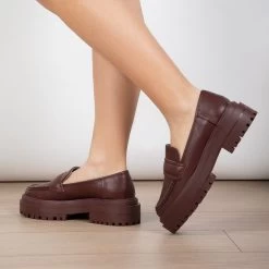 RAID Addyson Chunky Flat Shoe In Burgundy -Chic Shoes Shop Addyson Burgundy 3 636be903 3499 4ce3 8e06 e6c8a01aaf2f