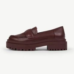 RAID Addyson Chunky Flat Shoe In Burgundy -Chic Shoes Shop Addyson Burgundy 4