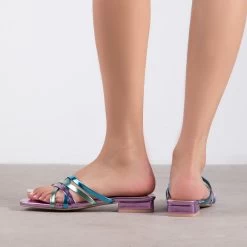 RAID Adonia Flat Mule In Purple Multi -Chic Shoes Shop Adonia Purple Multi 3