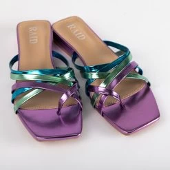 RAID Adonia Flat Mule In Purple Multi -Chic Shoes Shop Adonia Purple Multi 4