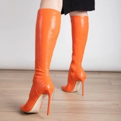 RAID Alannis Stiletto Heeled Boot In Orange -Chic Shoes Shop Alannis Orange 3