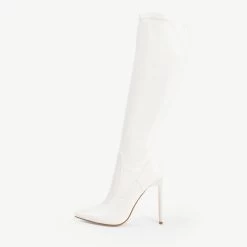 RAID Alannis Stiletto Heeled Boot In White -Chic Shoes Shop Alannis White 1