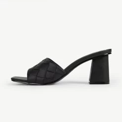 RAID Albie Block Heeled Mule In Black 11 RAID Albie Block Heeled Mule In Black -Chic Shoes Shop Albie Black 4