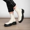 RAID Aleesha Chunky Ankle Boot In White -Chic Shoes Shop Aleesha White 2