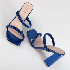 RAID Alyra Block Heeled Mule In Blue 12 RAID Alyra Block Heeled Mule In Blue -Chic Shoes Shop Alyra Blue 4