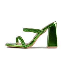 RAID Alyra Block Heeled Mule In Green -Chic Shoes Shop Alyra Green 98cedb28 e528 4fbc 95f5 471a3ba42742