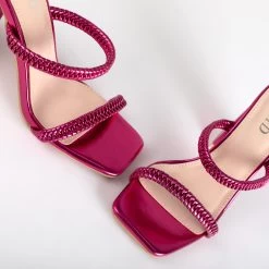 RAID Alyra Block Heeled Mule In Pink -Chic Shoes Shop Alyra Pink 4