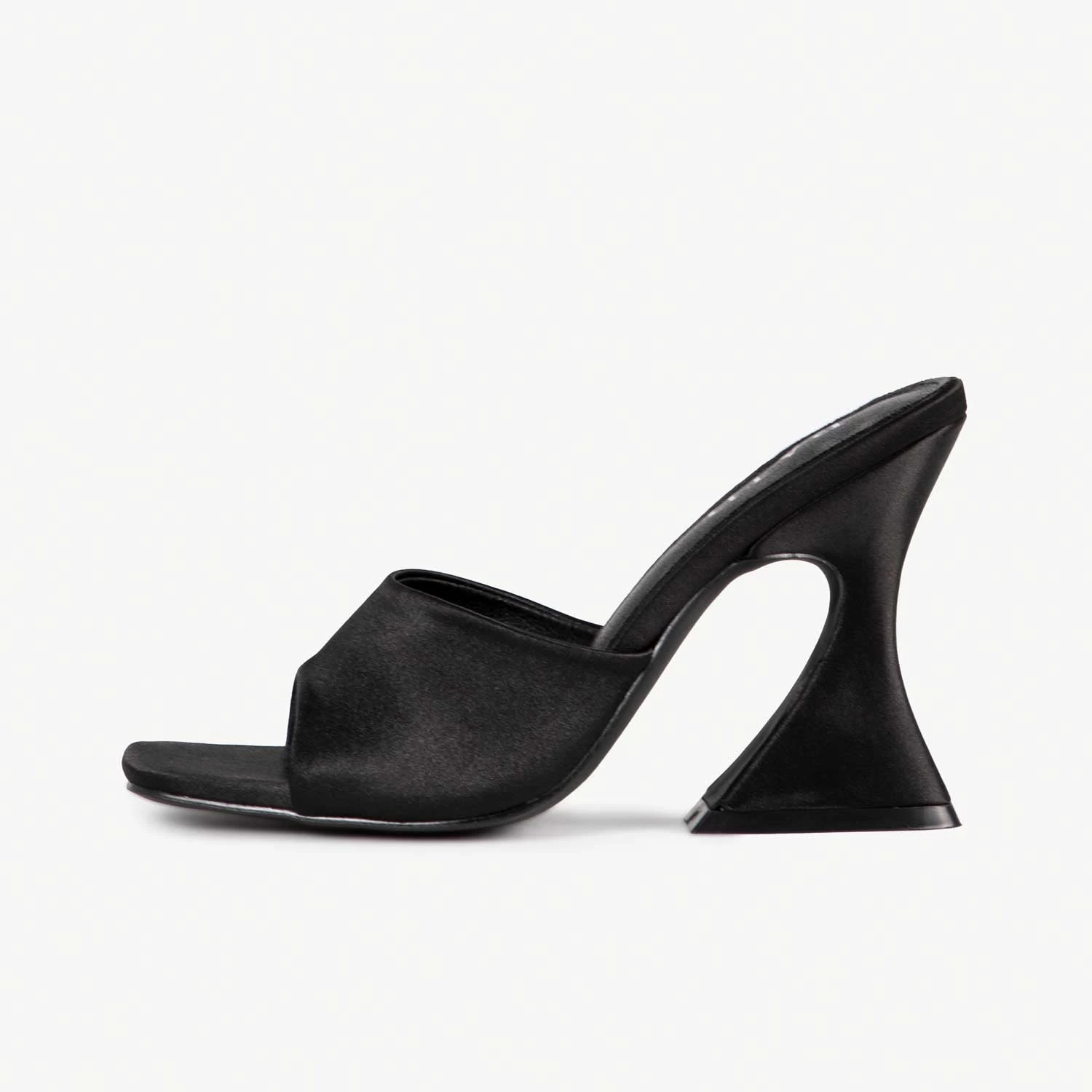RAID Amantha Heeled Mule In Black Satin 8 RAID Amantha Heeled Mule In Black Satin - Image 6