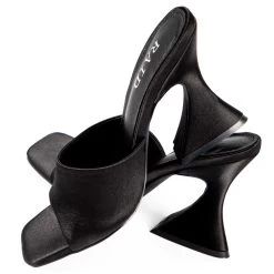RAID Amantha Heeled Mule In Black Satin 12 RAID Amantha Heeled Mule In Black Satin -Chic Shoes Shop Amantha Black Satin 5