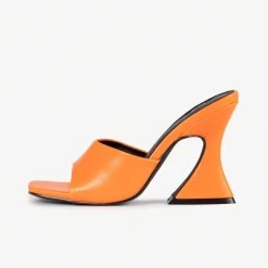 RAID Amantha Heeled Mule In Orange 13 RAID Amantha Heeled Mule In Orange -Chic Shoes Shop Amantha Orange PU 4