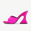 RAID Amantha Heeled Mule In Hot Pink Satin -Chic Shoes Shop Amantha Pink Satin 4