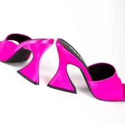 RAID Amantha Heeled Mule In Hot Pink Satin -Chic Shoes Shop Amantha Pink Satin 5