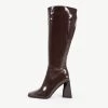 RAID Amberr Long Block Heeled Boot In Brown -Chic Shoes Shop Amberr Brown 4