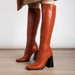 RAID Analeah Block Heeled Boot In Tan