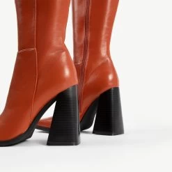 RAID Analeah Block Heeled Boot In Tan -Chic Shoes Shop Analeah Tan 6