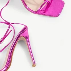 RAID Ancy Lace Up Heel In Pink -Chic Shoes Shop Ancy Pink 5