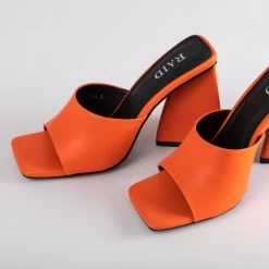 RAID Angel Heeled Mule In Orange 12 RAID Angel Heeled Mule In Orange -Chic Shoes Shop Angel Orange 4