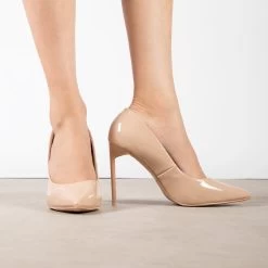 RAID Antix Court Heel In Nude Patent -Chic Shoes Shop Antix Nude Patent 1
