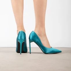 RAID Antix Court Heel In Teal Satin 10 RAID Antix Court Heel In Teal Satin -Chic Shoes Shop Antix Teal Satin 3