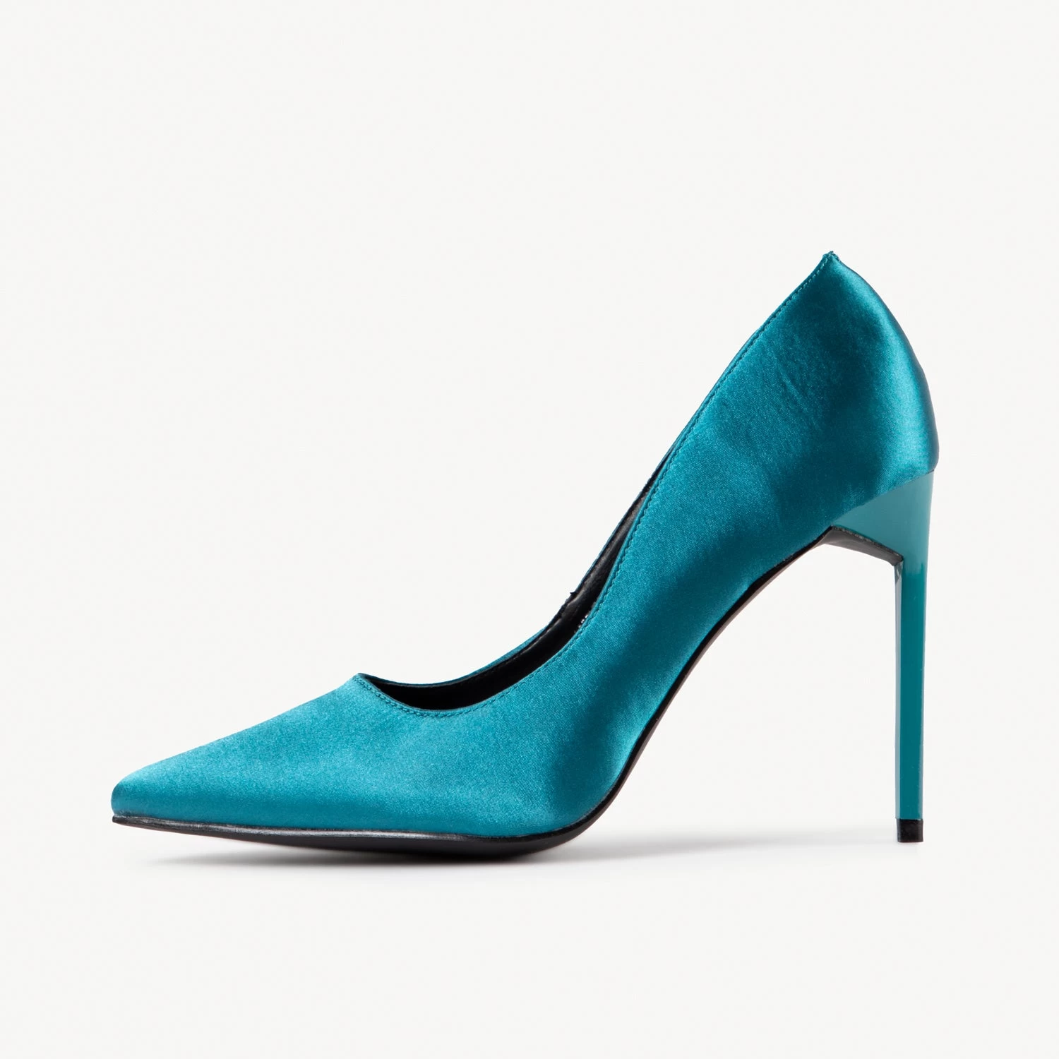 RAID Antix Court Heel In Teal Satin 3 RAID Antix Court Heel In Teal Satin