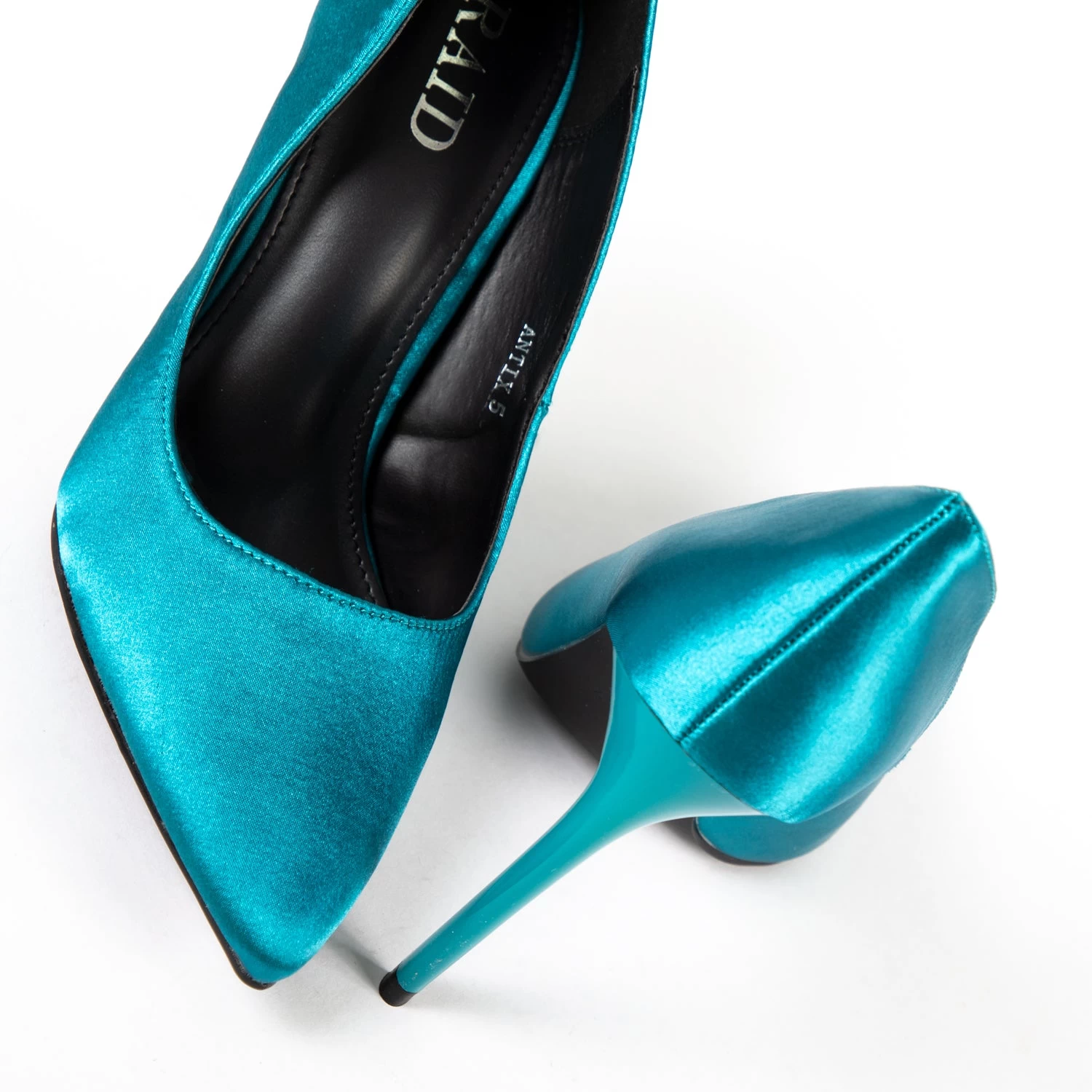 RAID Antix Court Heel In Teal Satin 7 RAID Antix Court Heel In Teal Satin - Image 5