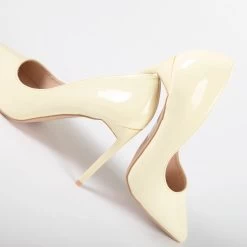 RAID Antix Court Heel In Butter Yellow Patent -Chic Shoes Shop Antix White Patent 5