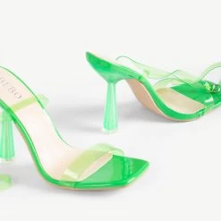 BEBO Arabella Perspex Sandal In Green -Chic Shoes Shop Arabella Green 5