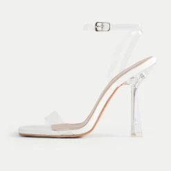 BEBO Arabella Perspex Sandal In White -Chic Shoes Shop Arabella White 4