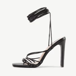 BEBO Arya Lace Up Heel In Black -Chic Shoes Shop Arya Black 4