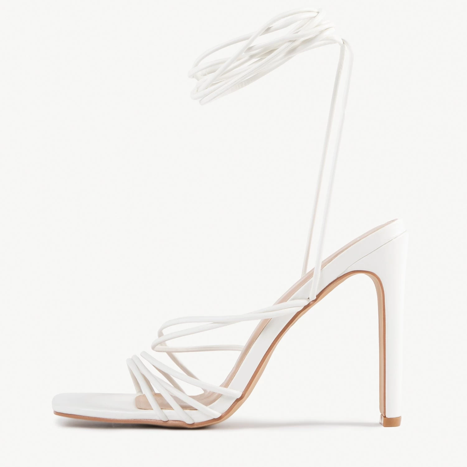 BEBO Arya Lace Up Heel In White 7 BEBO Arya Lace Up Heel In White - Image 5