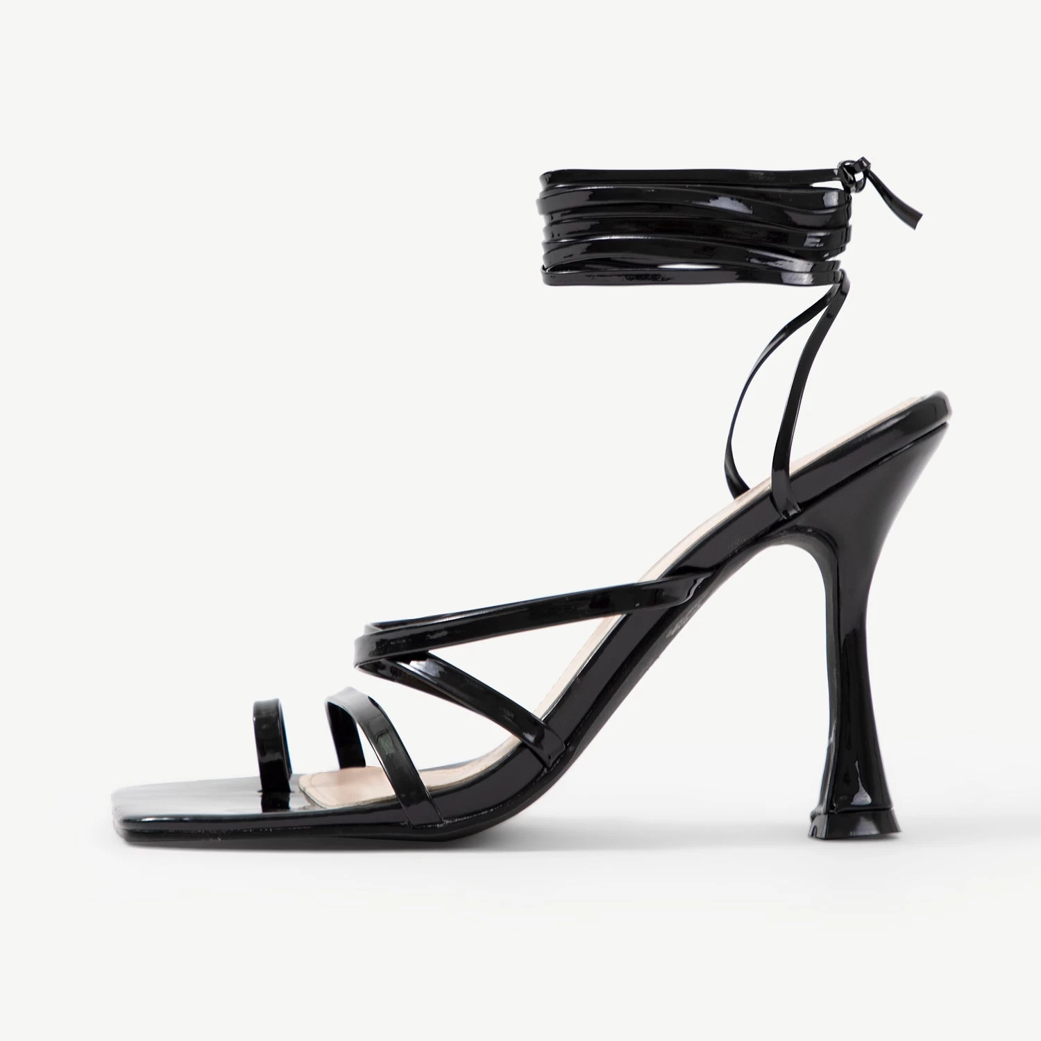RAID Avika Strappy Heels In Black Metallic 7 RAID Avika Strappy Heels In Black Metallic - Image 5