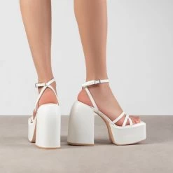 RAID Belcia Platform Sandal In White -Chic Shoes Shop Belcia White 3
