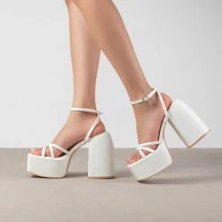 RAID Belcia Platform Sandal In White -Chic Shoes Shop Belcia White 4