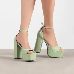 RAID Berit Platform Heel In Sage Green -Chic Shoes Shop Berit Green 1