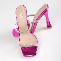 RAID Beulah Heeled Mule In Pink -Chic Shoes Shop Beulah Pink 4