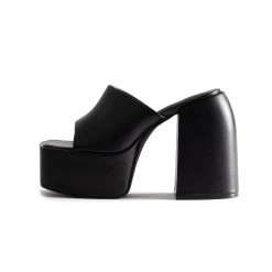 RAID Bina Platform Heeled Mule In Black -Chic Shoes Shop Bina Black 6