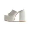 RAID Bina Platform Heeled Mule In White 2 RAID Bina Platform Heeled Mule In White -Chic Shoes Shop Bina White 1