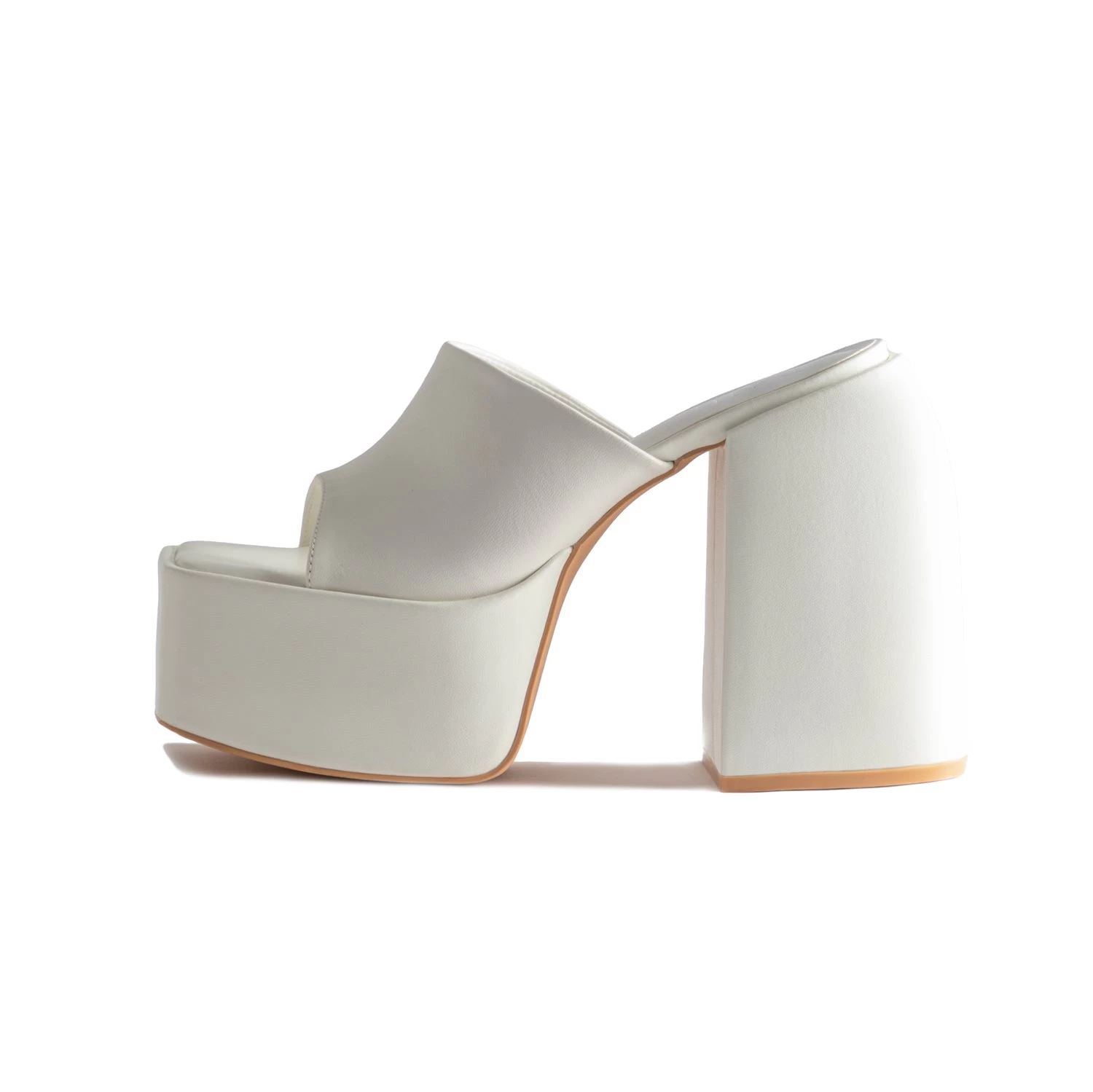 RAID Bina Platform Heeled Mule In White 3 RAID Bina Platform Heeled Mule In White