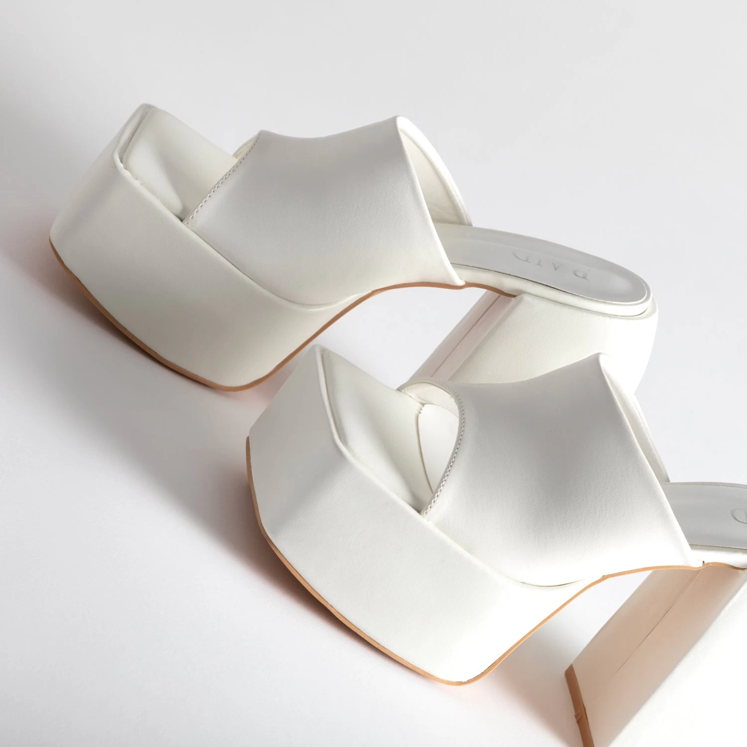 RAID Bina Platform Heeled Mule In White 7 RAID Bina Platform Heeled Mule In White - Image 5