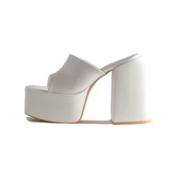 RAID Bina Platform Heeled Mule In White 13 RAID Bina Platform Heeled Mule In White -Chic Shoes Shop Bina White 6