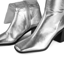 RAID Blick Block Heeled Long Boot In Silver -Chic Shoes Shop Blick Silver 5 e607db2f dc1e 45f4 8386 de6e960f3c86