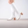 RAID Blick Block Heeled Long Boot In Off White